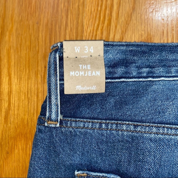 NWT Madewell Mom Jean High rise straight Denim Jeans 34 Downey Wash  AG375 - Picture 13 of 16